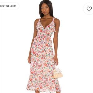 ASTR from revolve, midi floral cutout dress